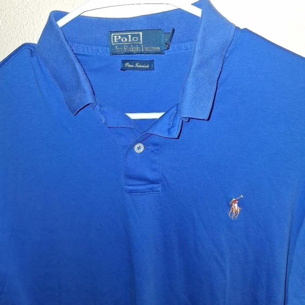 Men’s Royal Blue Polo Ralph Lauren soft touch Pima Interlock polo M